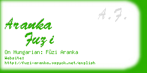 aranka fuzi business card