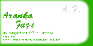 aranka fuzi business card